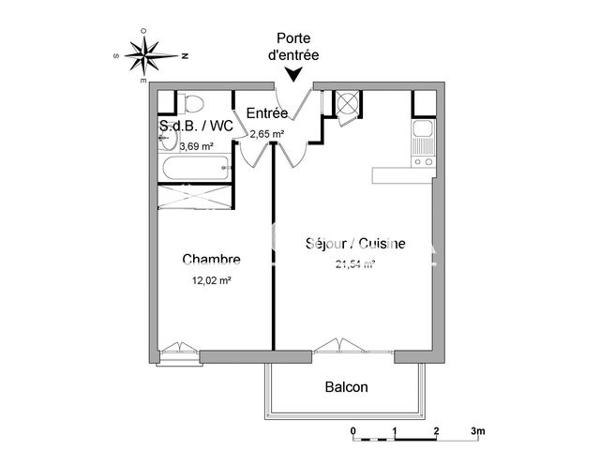 Location Appartement 2 pièces 39.9 m² - LES COTEAUX DE CORBEIL - BAT.C Corbeil Essonnes 91100