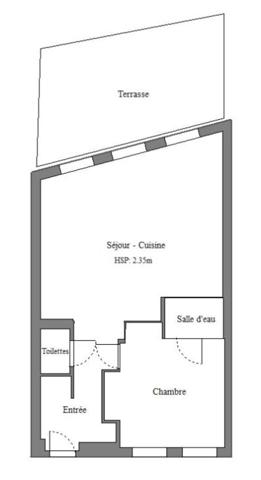 A vendre - appartement - 45 m²  - Terrasse 18 m² - Paris - 75006 - Saint Germain des Prés