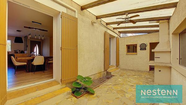 Istres, Maison 125m², type 4, 3 chambres, au calme absolu, atelier, garage, cave, véranda, terrasse et jardin