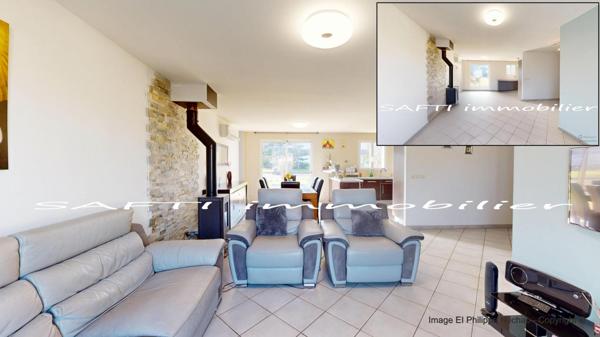 Rosny-sur-Seine : Maison contemporaine 127m2 avec vie de Plain-pied / 5 chambres / jardin clos de 840m2 autour.