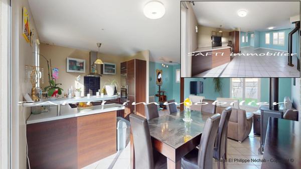 Rosny-sur-Seine : Maison contemporaine 127m2 avec vie de Plain-pied / 5 chambres / jardin clos de 840m2 autour.