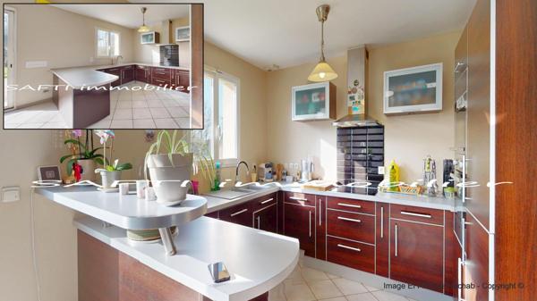 Rosny-sur-Seine : Maison contemporaine 127m2 avec vie de Plain-pied / 5 chambres / jardin clos de 840m2 autour.