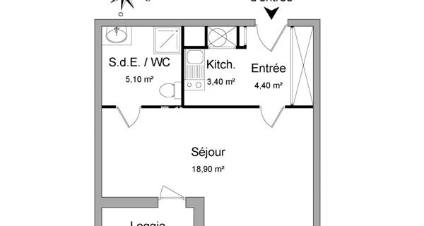 Location Studio 31.8 m² - Asnières-sur-seine 92600