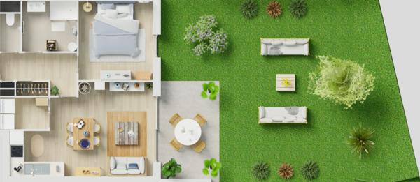 Appartement T2 neuf avec jardin - 48.55 m² - GUILERS