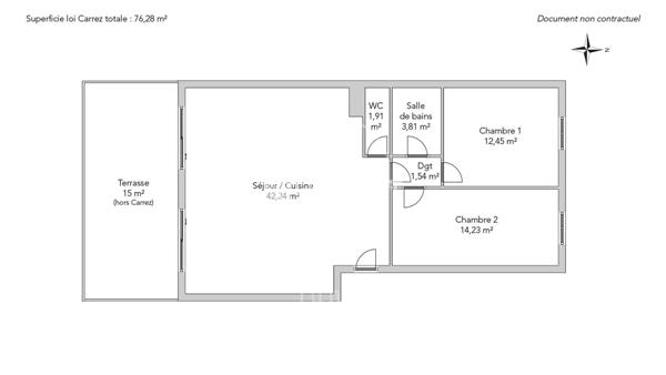 Location appartement près de PARIS - 3 pièce(s) - 76 m² - 2 791 €/mois