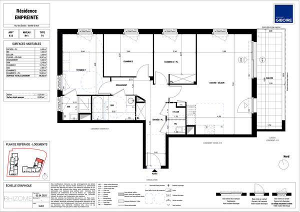 Appartement T4 à vendre SAINT AVE - 86 m² (réf : Empreinte-A12)