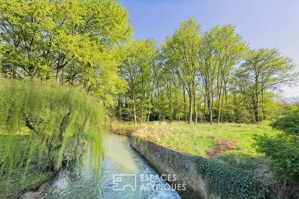maison d’architecte et beau moulin sur le Morin