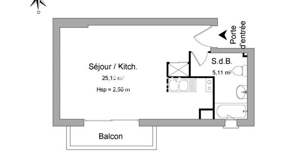 Location Studio 30.21 m² - Anglet 64600
