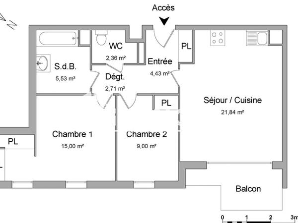 Location Appartement 3 pièces 60.87 m² - 9 RUE ADRIENNE BOLLAND Le Petit-quevilly 76140