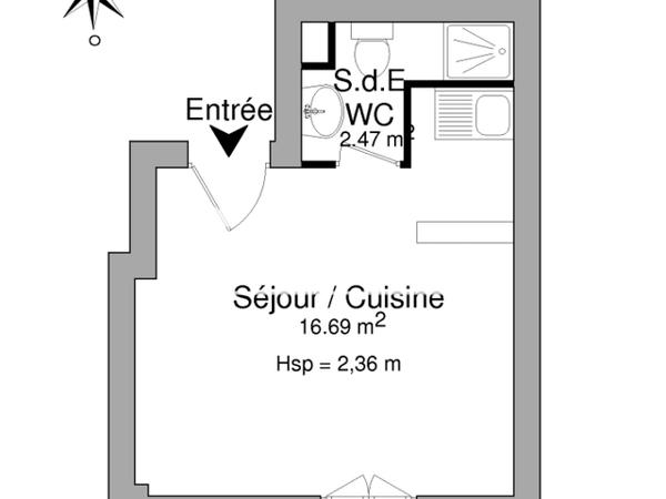 Location Studio 19.16 m² - 65 RUE DES CHARRETIERS Orleans 45000