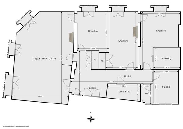 Appartement 4 pièces de 101 m², 3 chambres, Charme de l'ancien - Rue de la Croix Nivert, Paris 15