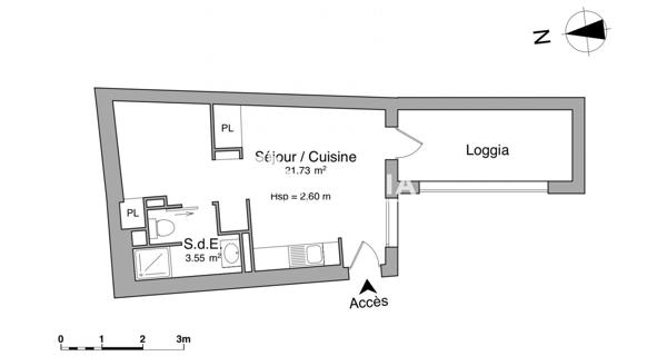 Location Studio 25.28 m² - Avignon 84000