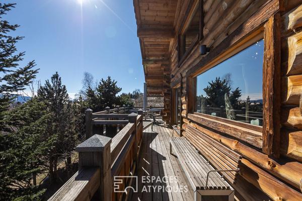 Chalet en fuste face aux Pyrénées dans une atmosphère authentique