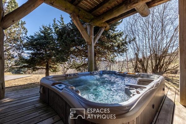 Chalet en fuste face aux Pyrénées dans une atmosphère authentique