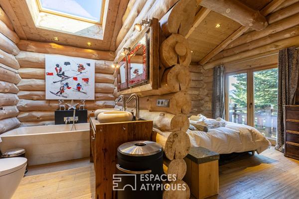 Chalet en fuste face aux Pyrénées dans une atmosphère authentique