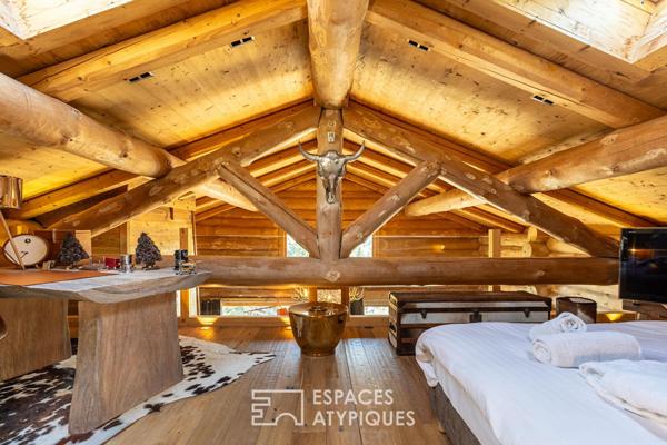 Chalet en fuste face aux Pyrénées dans une atmosphère authentique
