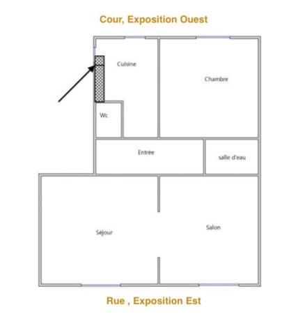 Appartement traversant lumineux 2/3 pièces — Alésia / Didot