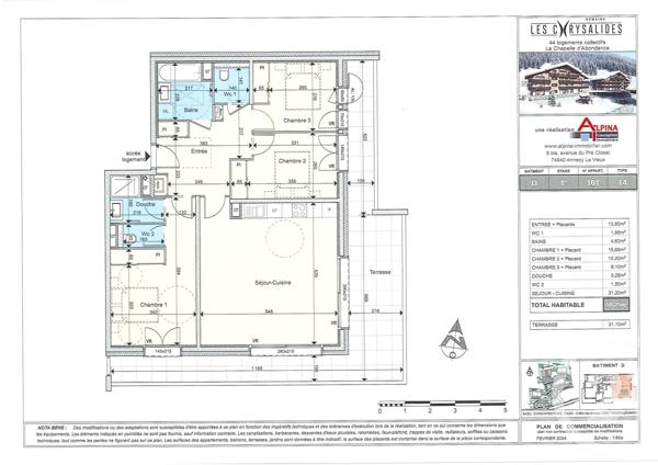 Appartement T4 à vendre  4 pièces - 88,25 m2 LA CHAPELLE D ABONDANCE - 74
