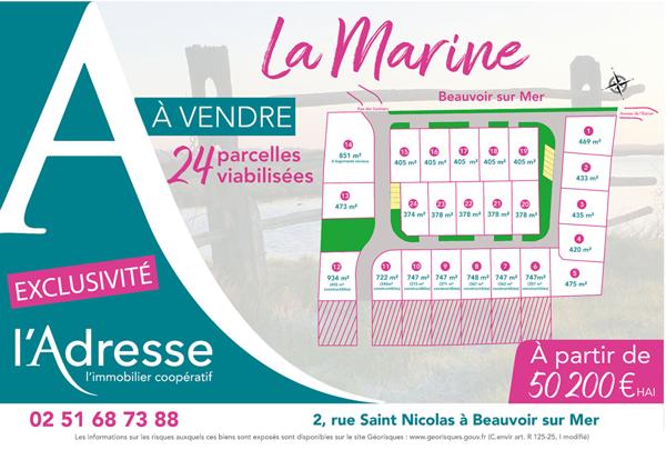 Terrain Beauvoir Sur Mer 469 m2