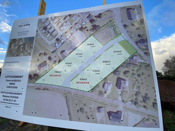 Terrain à Batir à vendre à Plouha dans les Côtes-d'Armor (22580), ref : TEBA-307