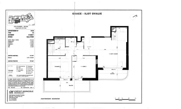 Appartement 3 pièces 62.54 m2