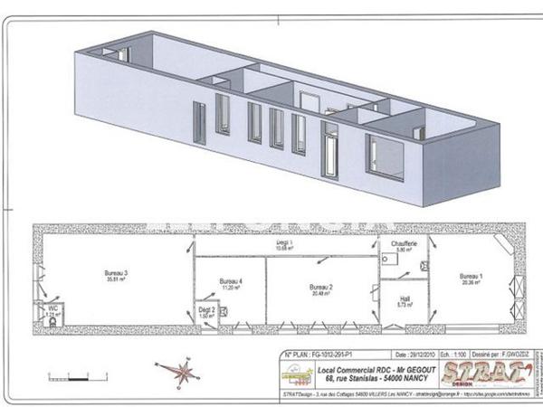 Location Local commercial 6 pièces 174.6 m² - 68 RUE STANISLAS Nancy 54000