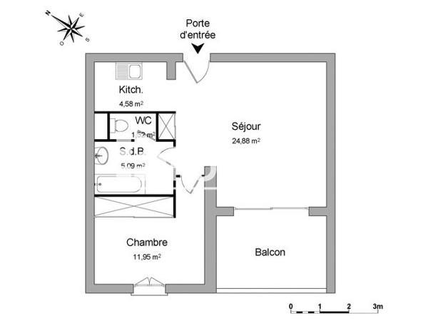 Location Appartement 2 pièces 48.02 m² - 115 ROUTE D'UZES Nimes 30000