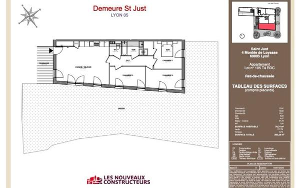 Appartement à vendre    4 pièces • 78,74 m2 Lyon 5