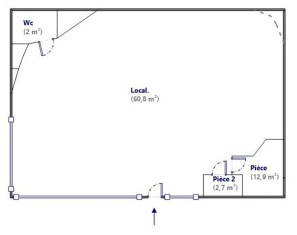 Local Commercial 2 pièces - 78 m²