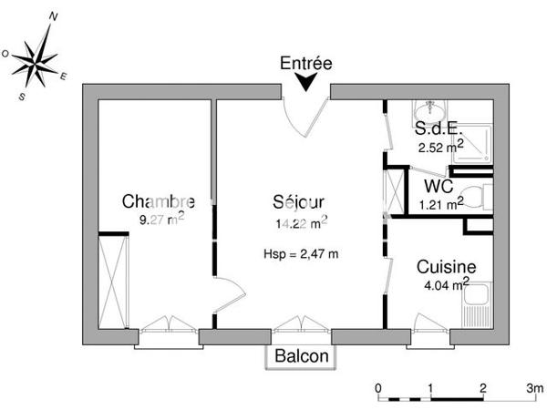 Location Appartement 2 pièces 31.26 m² - 199 RUE DE LA MARQUEROSE Montpellier 34070