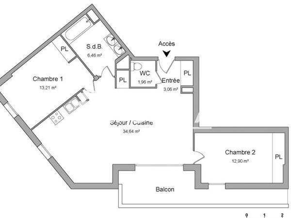 Location Appartement 3 pièces 72.23 m² - RCE GOLDEN PARK Bassens 33520