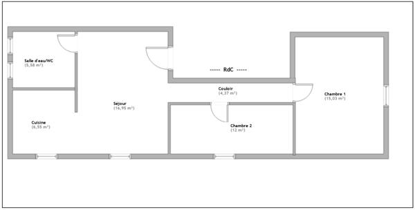 Appartement T3 en rdc rénové à proximité des commerces de Perrigny