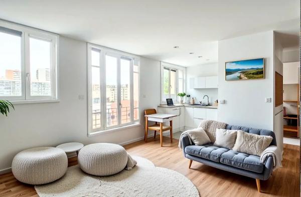 Studio lumineux à Clichy