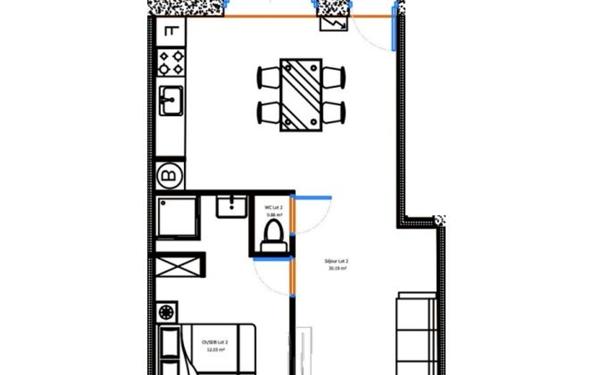 Appartement à vendre    2 pièces • 43 m2 Francheville