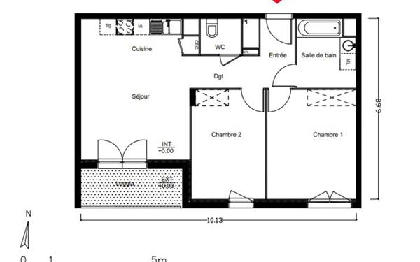 Appartement à vendre    3 pièces • 59,98 m2 Tourcoing