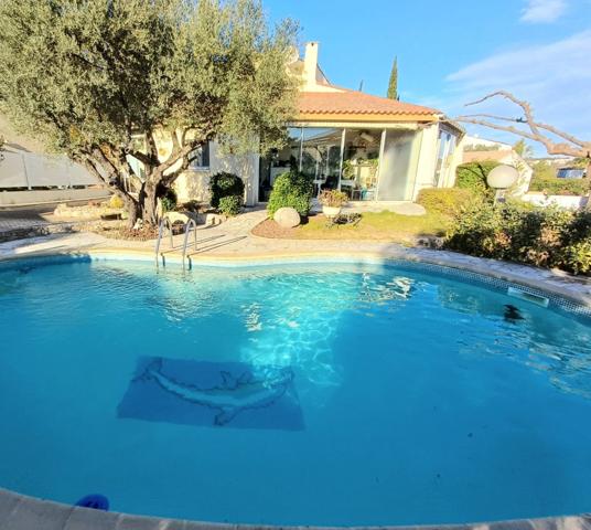 Maison à vendre 5 pièces JUVIGNAC (34), 130 m2 + Sous-Sol total-Garage double-Piscine-Terrasses-Jardin arboré