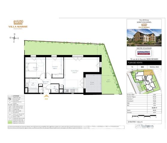 À vendre - Appartement T3 dans l'hypercentre de PLOUHARNEL