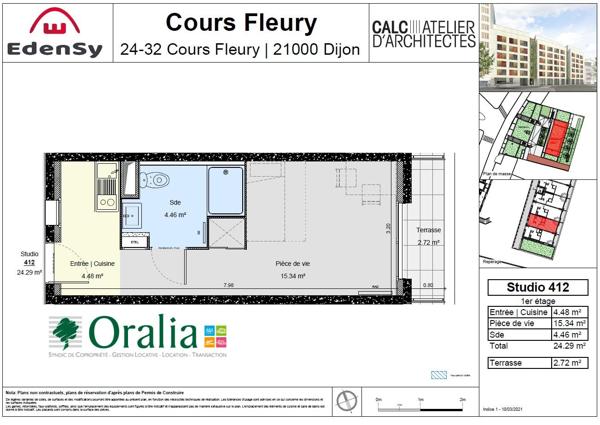 Appartement · Location Dijon (21000) 1 pièce · 24m²