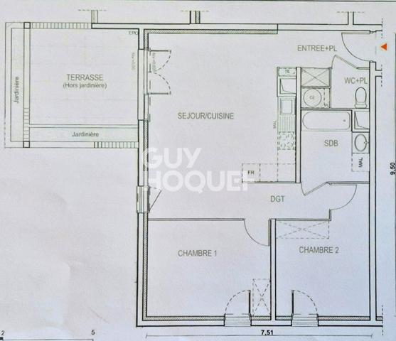 Appartement Meyreuil - 13590 - 3 pièces 68.77 m2 avec terrasse de 12 m2 env et double Stationnement