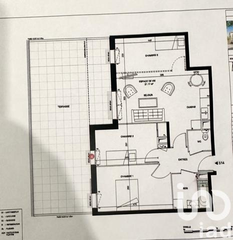 Appartement à vendre 4 pièces 66 m² Trappes