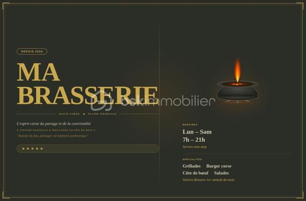 Vous rêvez d'entreprendre au cœur de l'authentique Corse ? Ce fonds de commerce situé sur la réputée RN 198 est votre tremplin vers le succès. 

Profitez d'un emplacement stratégique jouissant d’une forte visibilité, idéal pour dynamiser votre projet entrepreneurial. Sans copropriété et dégagé de toute procédure, ce bien offre une tranquillité d’esprit essentielle pour votre activité.

Immergez vous dans l'opportunité inratable et prenez contact avec François Fontana pour concrétiser votre projet.