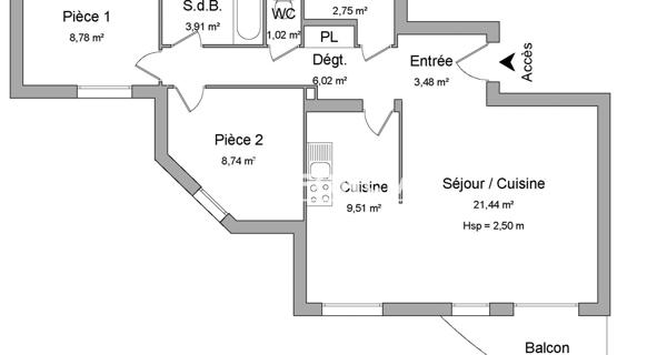 Location Appartement 3 pièces 65.65 m² - Valence 26000