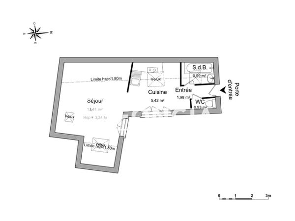 Location Studio 22.73 m² - 237 RUE EAU DE ROBEC Rouen 76000
