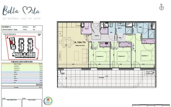 NARBONNE - APPARTEMENT NEUF T4 - GRANDE TERRASSE DE 29 M² - EXPOSITION SUD