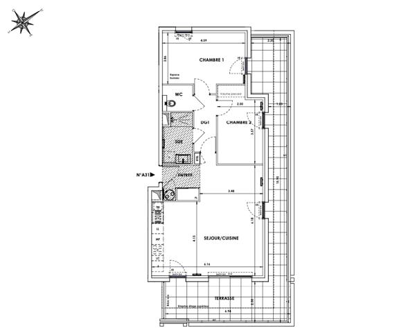 Appartement dernier étage La Ciotat  3 pièces 71.7 m2  495 000