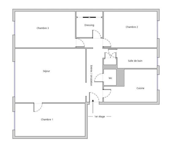 Appartement 4 pièces 3 chambres de 78 m2 avec une place de parking et une cave au sous sol situé à Asnières sur Seine