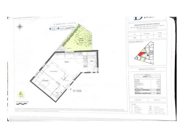 Location Appartement 3 pièces 60.9 m² - RESIDENCE GRAND ANGLE Dammarie-les-lys 77190