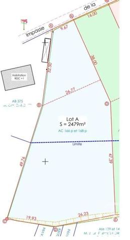 Terrain à vendre  2479 m 2   BONNEUIL EN VALOIS  - 60