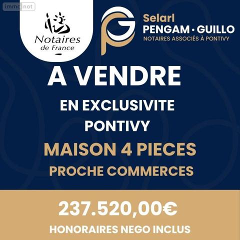 Achat - Maison Pontivy 56300 4 pièces 86 m 2 1190 m 2