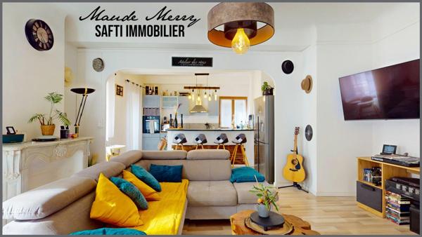 Appartement coup de coeur de type T3 de 92 m2 - 2 chambres - terrasse/jardinet - proximité centre ville à pied et parking à proximité